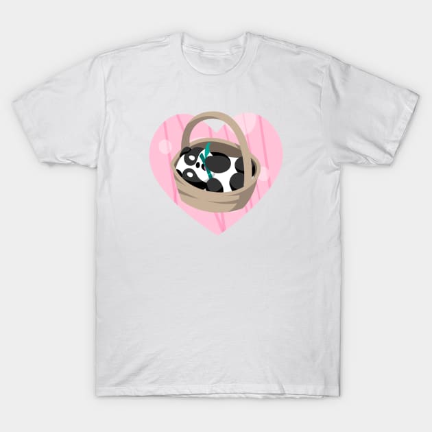 Panda in a Basket T-Shirt by Wolfano